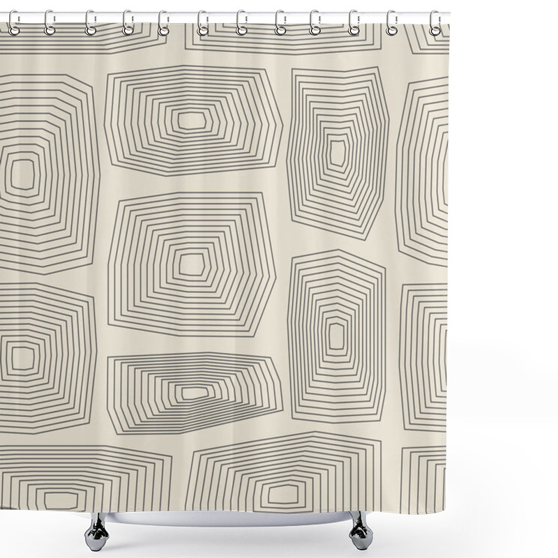 Personality  Trendy Minimalist Seamless Pattern With Abstract Creative Artistic Geometric Composition Ideal For Interior Design, Wallpaper, Minimal Background, Vector Illustration Shower Curtains