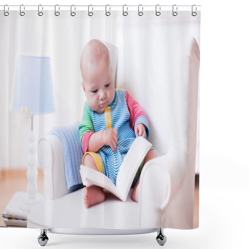 Personality  Little Boy Reading A Book Shower Curtains