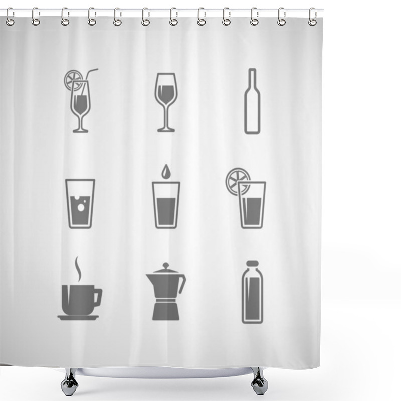 Personality  Icons Beverages Shower Curtains