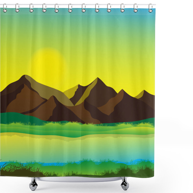 Personality  Mountain Landscape Shower Curtains