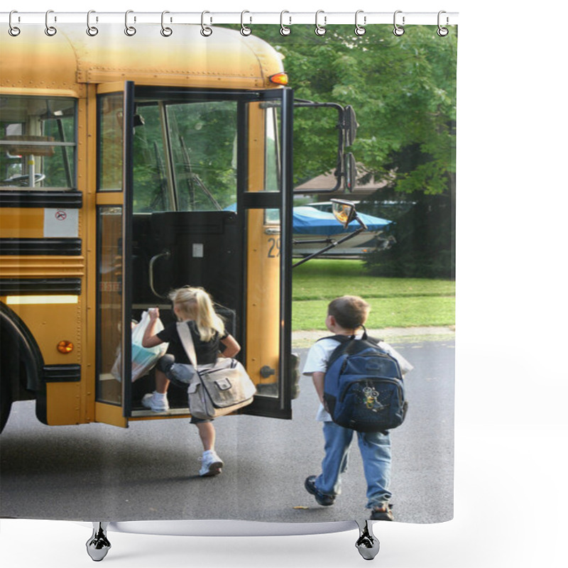 Personality  Kids Going To School Shower Curtains