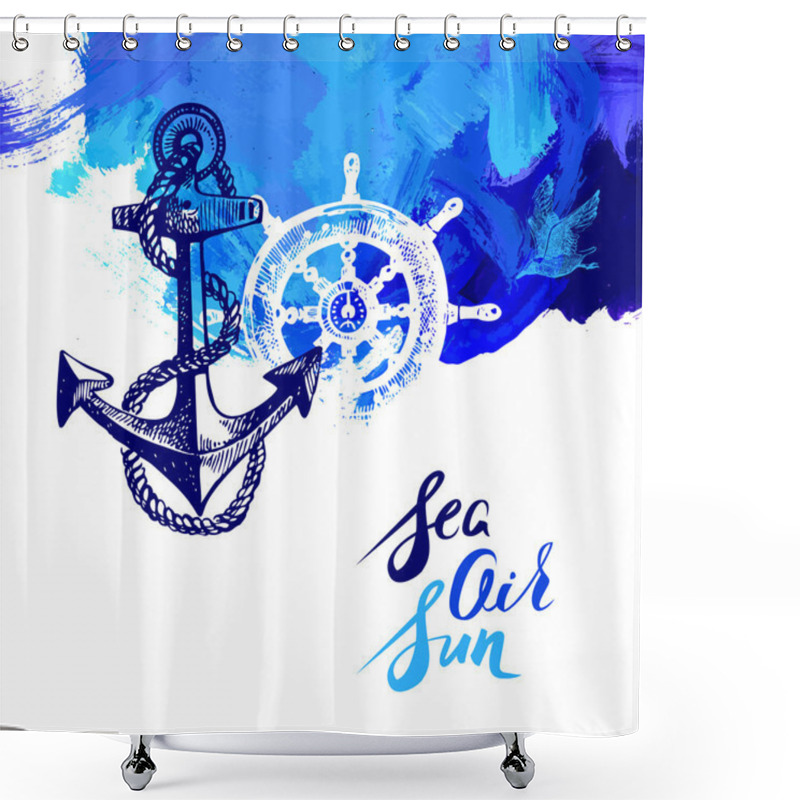 Personality  Travel Marine Background. Shower Curtains