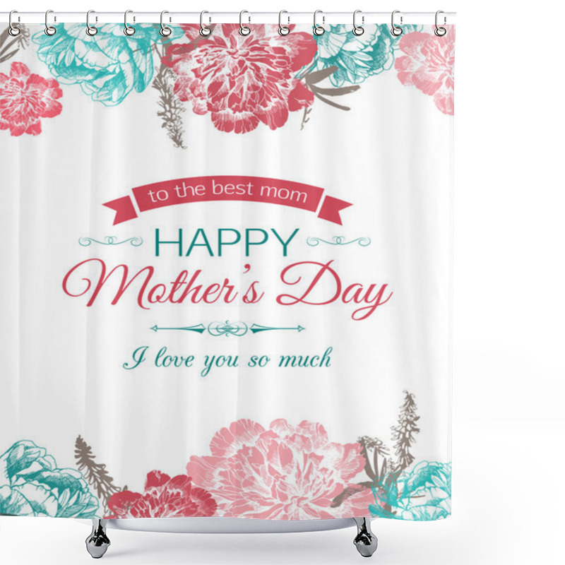 Personality  Happy Mothers Day Typographical Background Shower Curtains