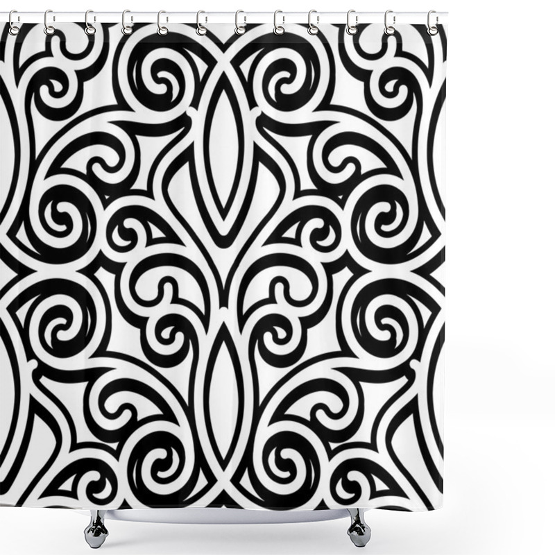 Personality  Black And White Swirls Shower Curtains