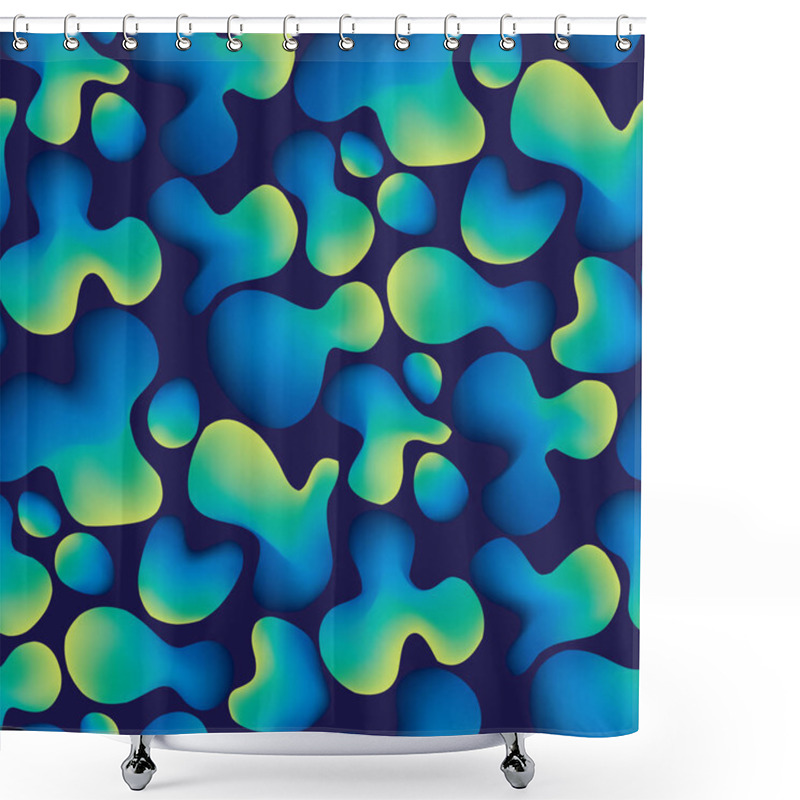 Personality  Abstract Organic Liquid Vector Seamless Pattern.  Shower Curtains