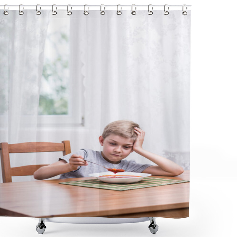 Personality  Picky Eater Playing With Food Shower Curtains