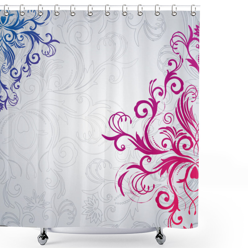 Personality  Abstract Vector Floral Background With East Flowers. Shower Curtains