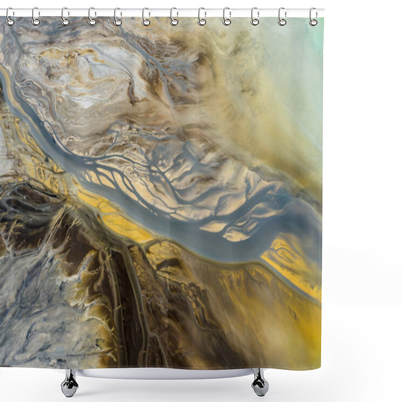 Personality  Aerial View Of Surrealistic Industrial Place. Human Impact On Th Shower Curtains