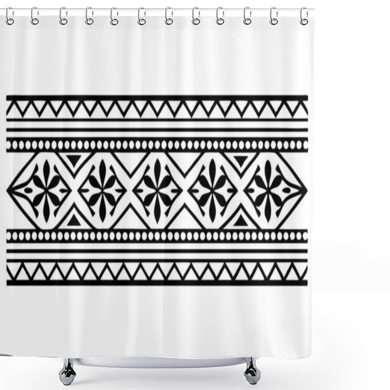 Personality  Hand Drawn Border Ethnic For Fabric Patterns Vector Illustration Shower Curtains