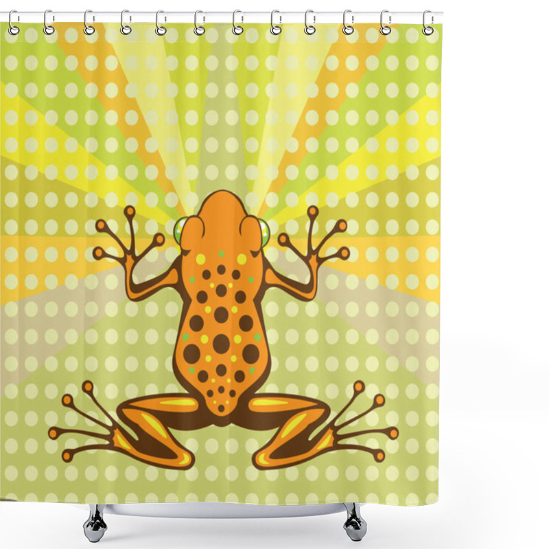 Personality  Toxic Frog Vector Shower Curtains