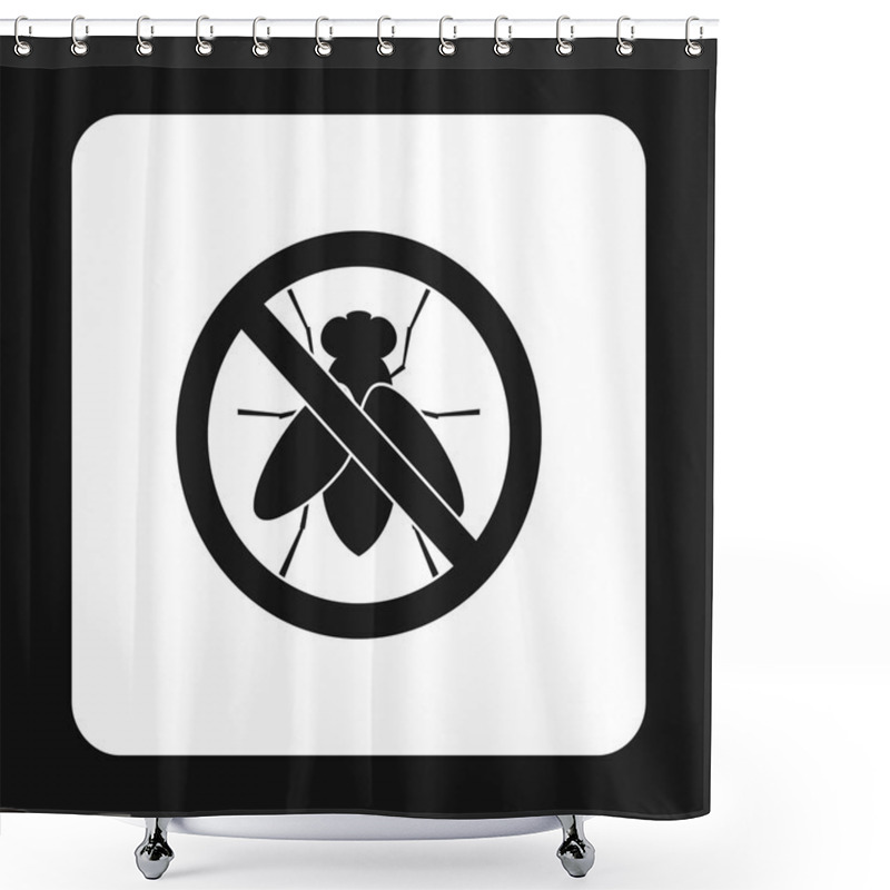 Personality  Prohibition Sign Glies Icon, Simple Style Shower Curtains