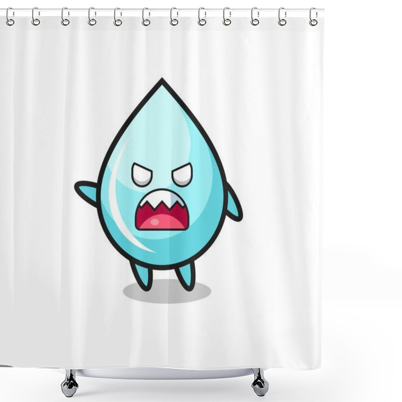 Personality  Cute Water Drop Cartoon In A Very Angry Pose , Cute Style Design For T Shirt, Sticker, Logo Element Shower Curtains