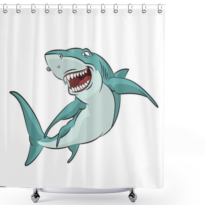 Personality  Cartoon Shark Shower Curtains