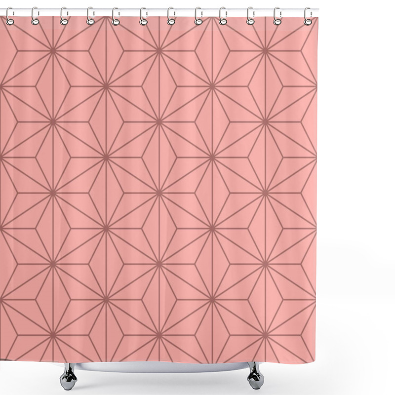 Personality  Japanese Hexagon Star Vector Seamless Pattern Shower Curtains