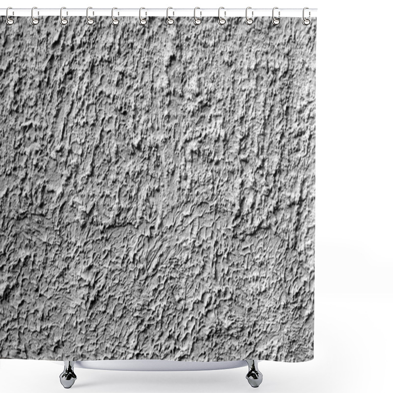 Personality  Grungy Cement Wall Texture In Black And White. Shower Curtains