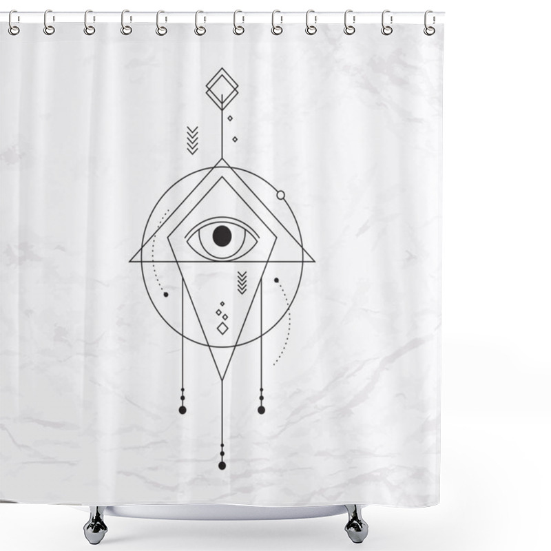 Personality  Geometric Abstract Mystic Symbol Shower Curtains