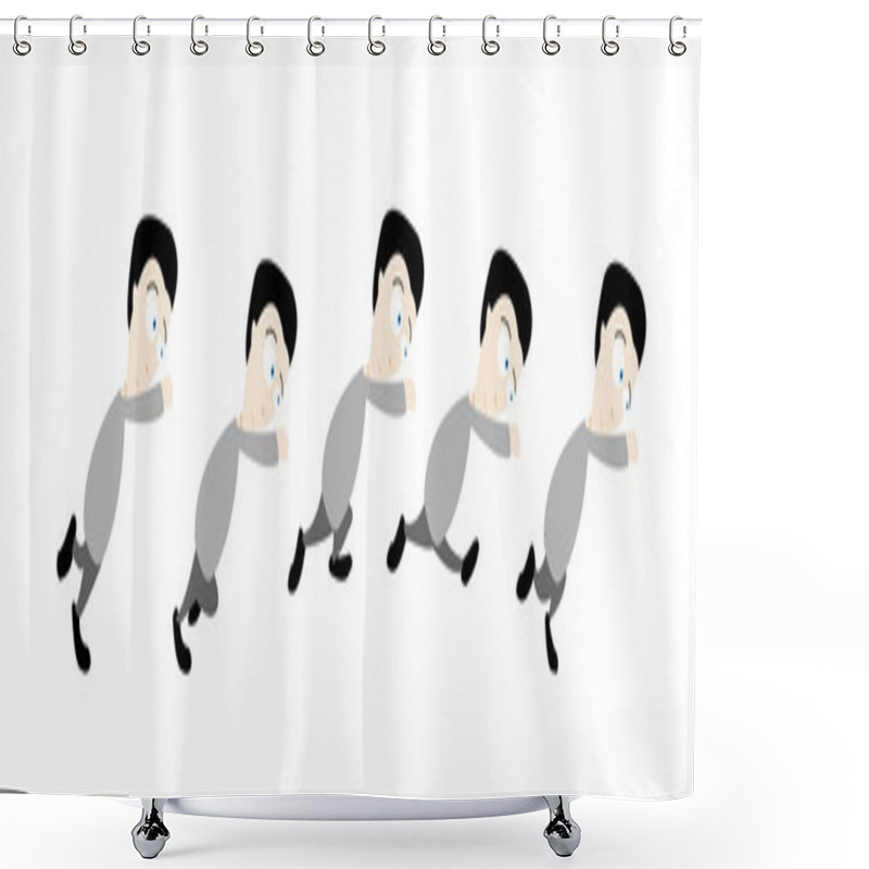 Personality  Sad Man Running Away Shower Curtains