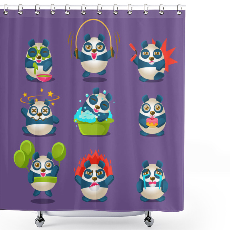 Personality  Cute Panda Emotions  Shower Curtains