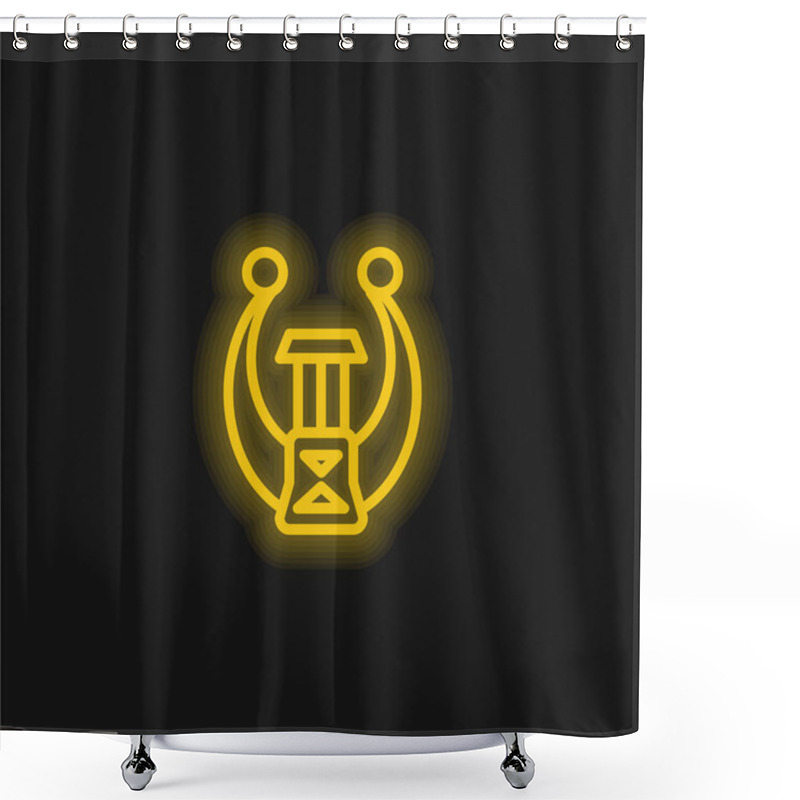 Personality  Antique Museum Piece Yellow Glowing Neon Icon Shower Curtains