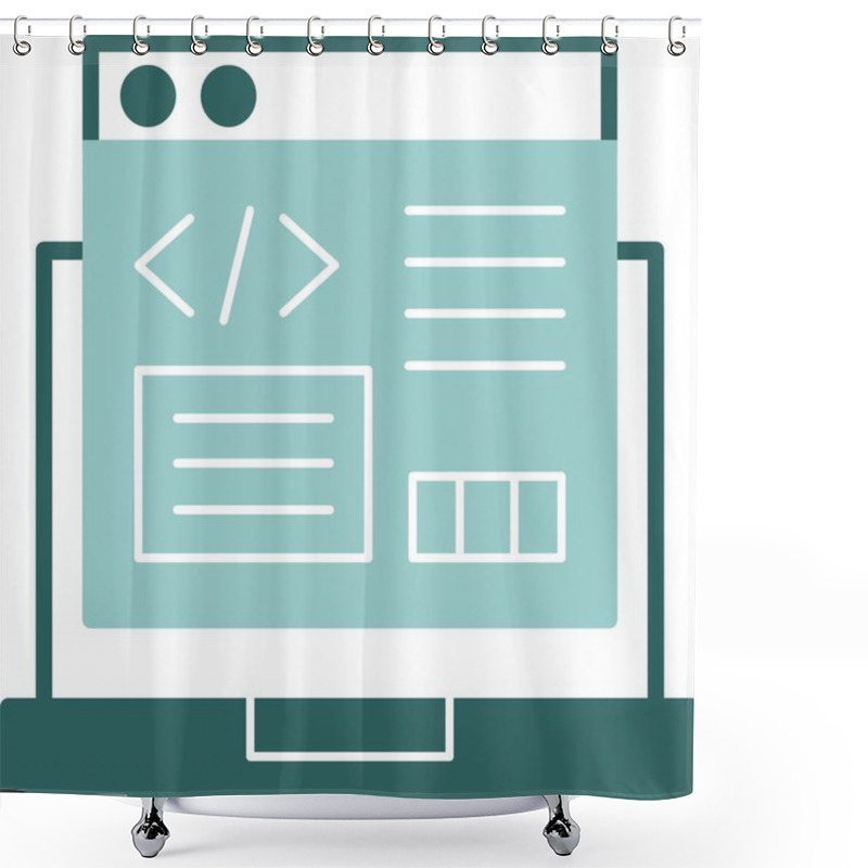 Personality  Code Refactoring Icon, Vector Illustration  Shower Curtains