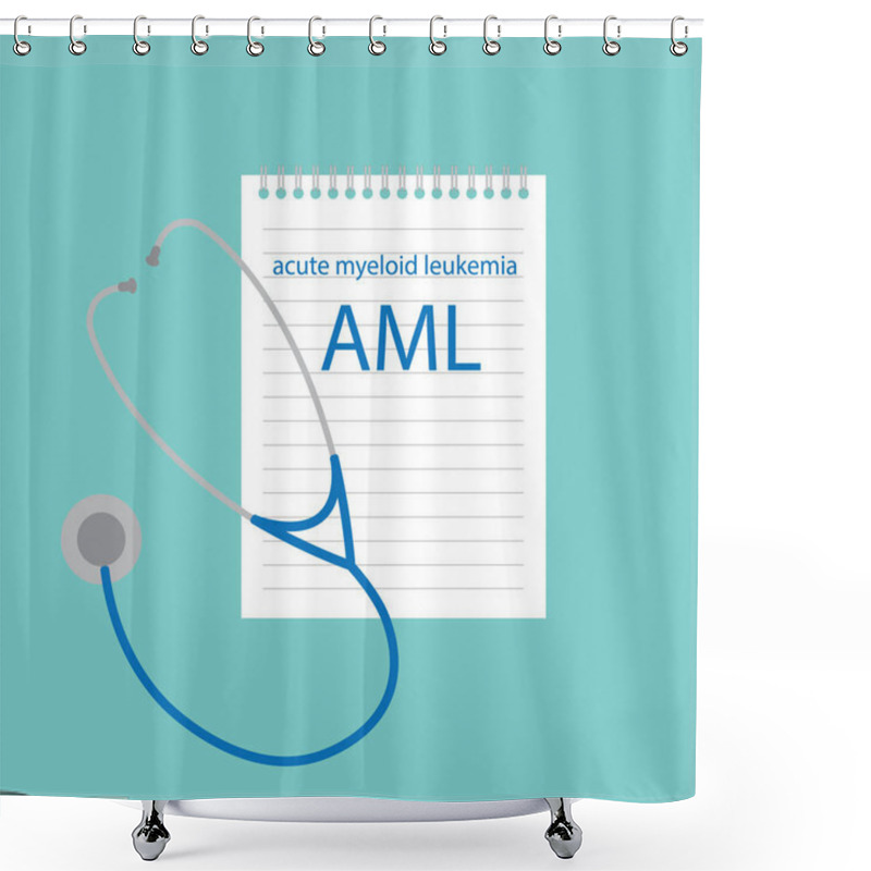 Personality  AML Acute Myeloid Leukemia Written In Notebook- Vector Illustration Shower Curtains