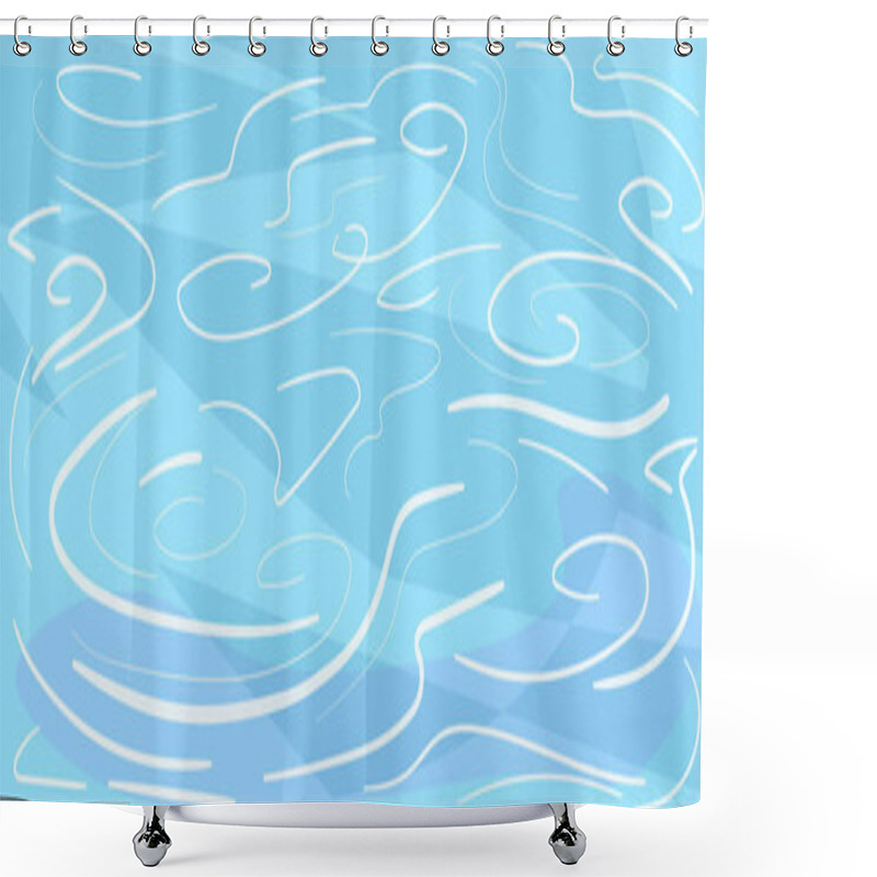 Personality  Ice Rink Background With Marks From Skating And Hockey Scratched Lines. Blue Banner Template With Abstract Ice Pattern. Winter Backdrop. Cold Season Horizontal Concept. Vector Illustration. Shower Curtains