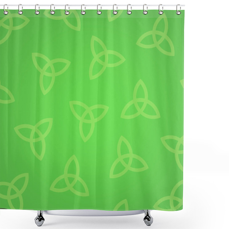 Personality  Celtic Knots On Green Background Shower Curtains