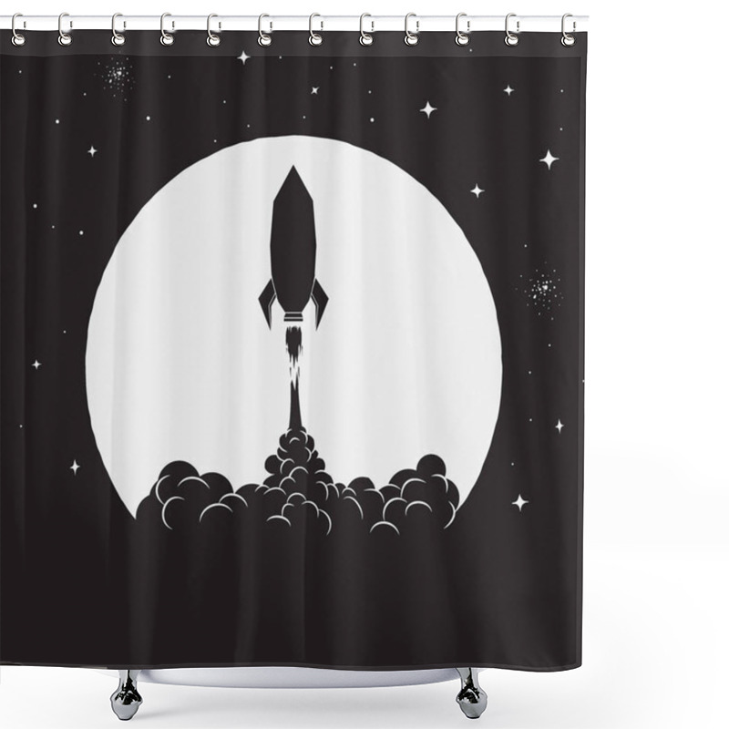 Personality  Takeoff Of Rocket Shower Curtains