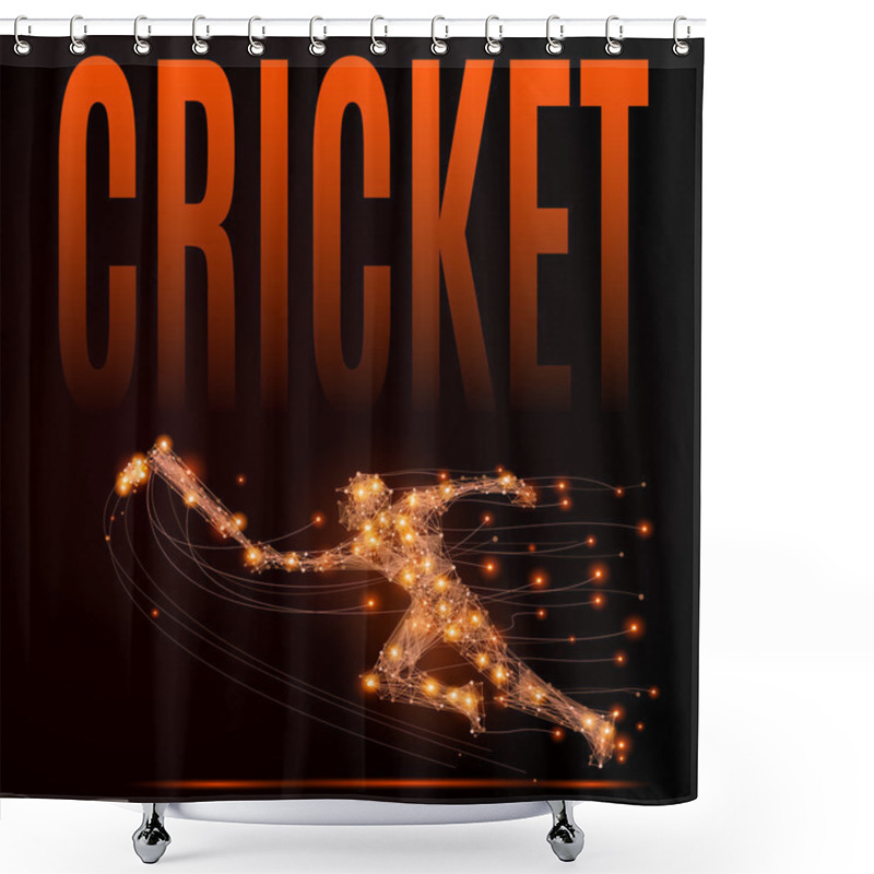 Personality  Cricket Player Poly Shower Curtains