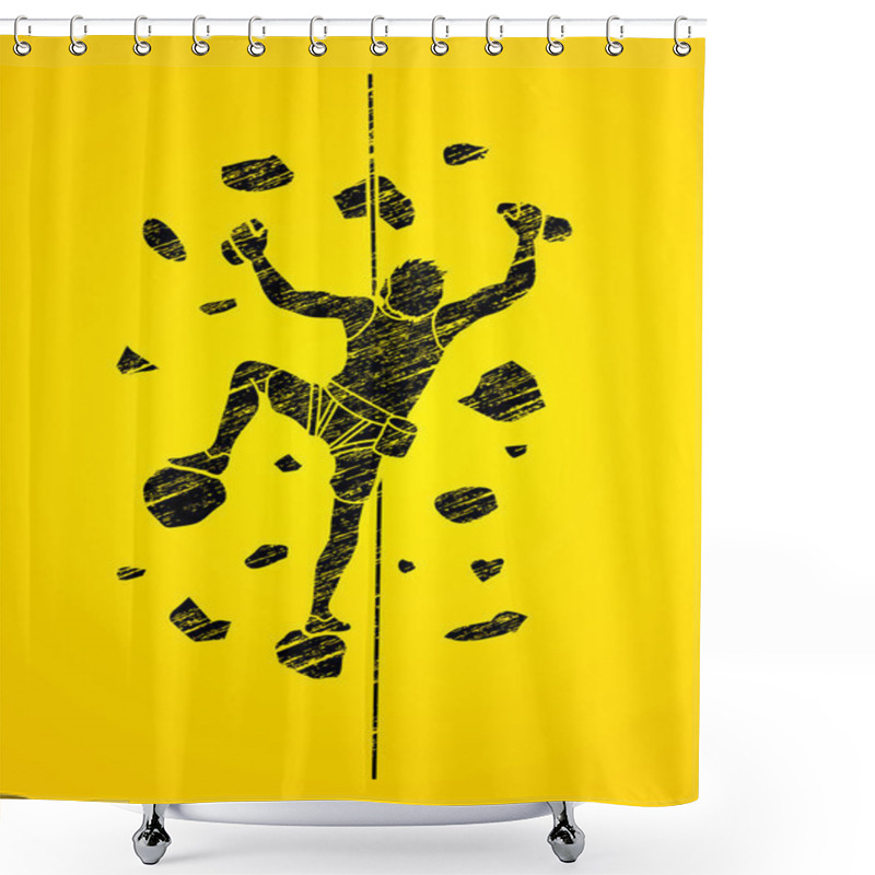 Personality  Man Climbing On The Wall Shower Curtains