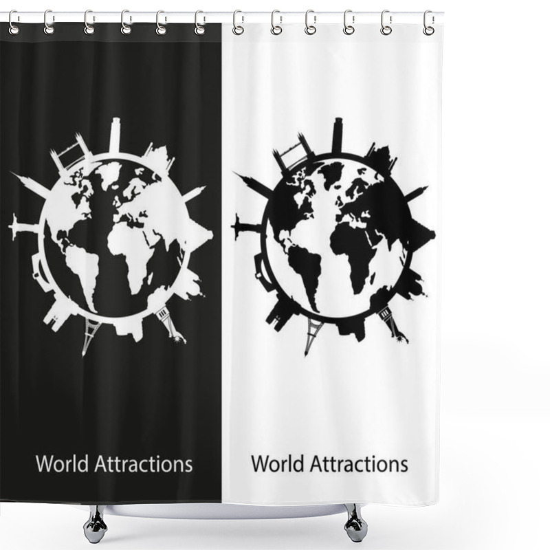 Personality  World Attractions For Web Design Shower Curtains