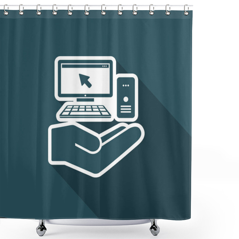 Personality  Computer Assistance Icon Shower Curtains