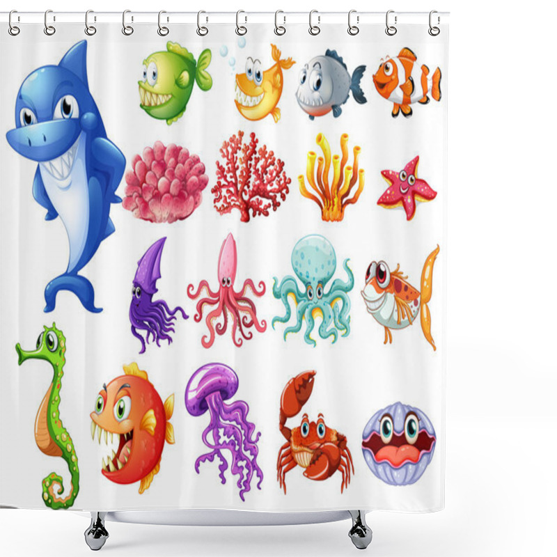 Personality  Sea Creatures Set Shower Curtains