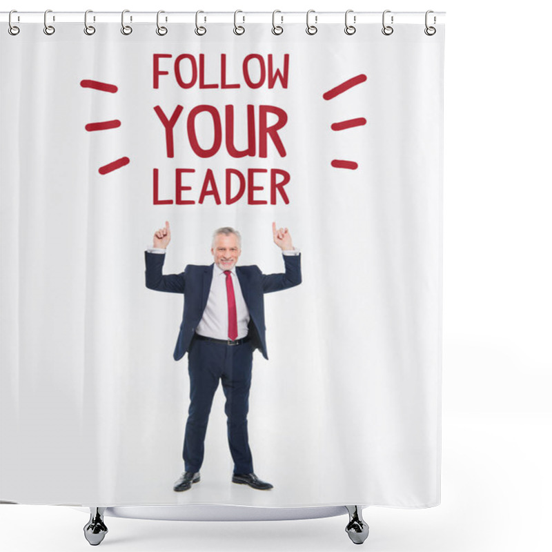 Personality  Handsome Mature Businessman Shower Curtains