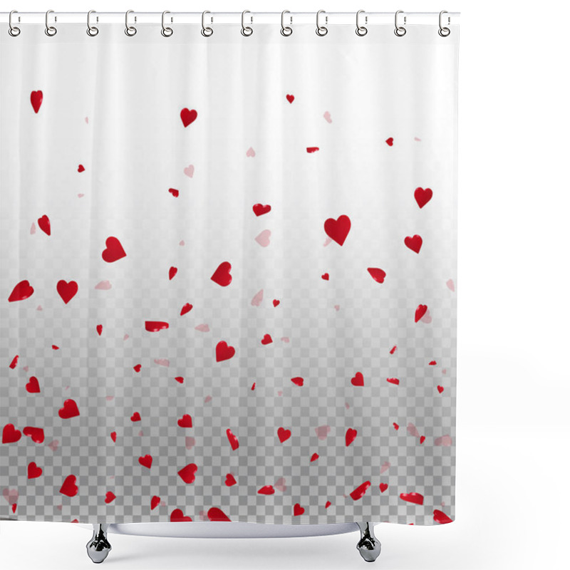 Personality  3d Hearts Valentine Background Bottom Gradient On Transparent Grid Light Background 3d Hearts Shower Curtains