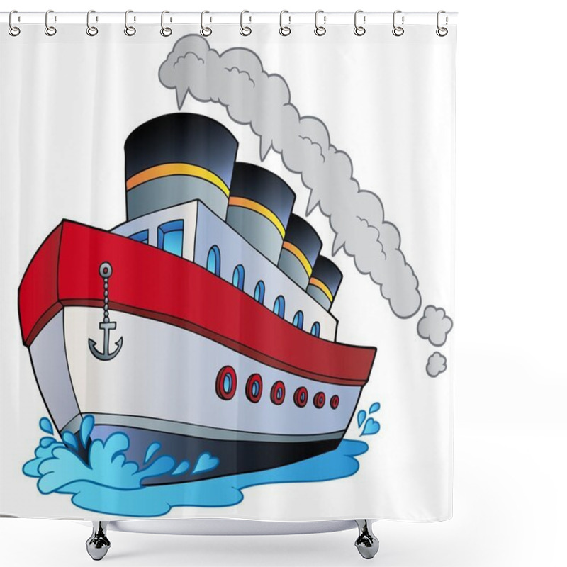 Personality  Big Cartoon Steamship Shower Curtains