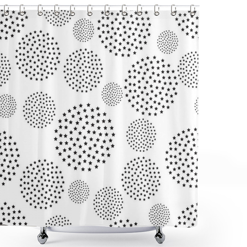 Personality  Minimalistic Monochrome Seamless Pattern With Dots, Textured Background Shower Curtains