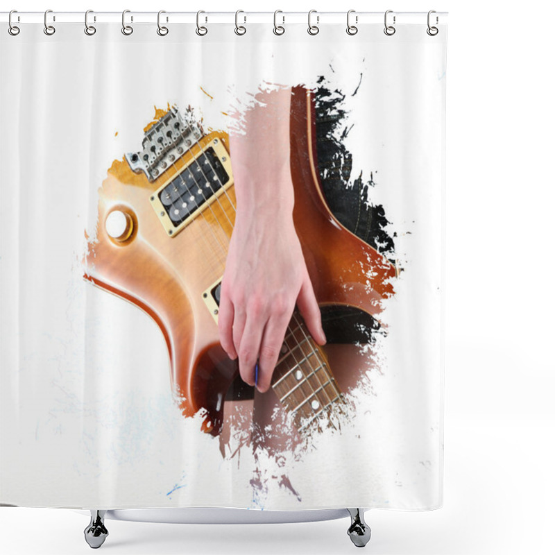 Personality  Grunge Guitar Background Shower Curtains