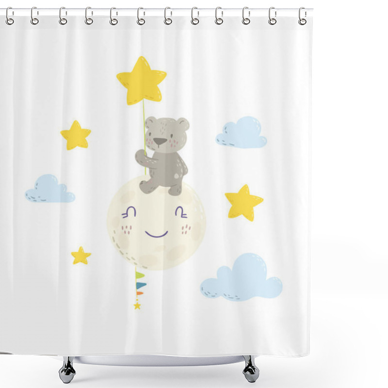 Personality  Cute Flat Hand Drawn Vector Illustration. Shower Curtains