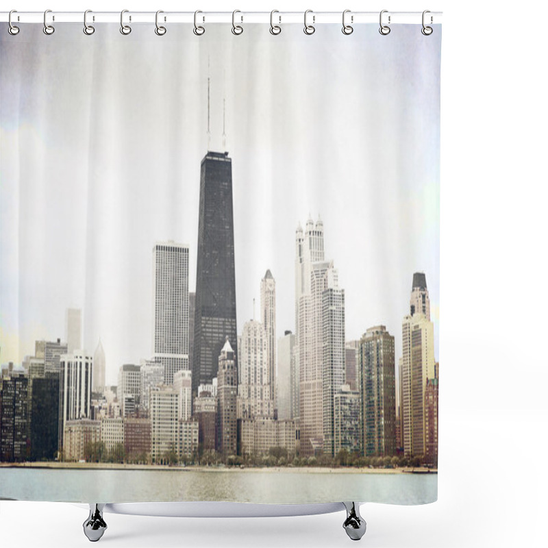 Personality  Chicago - Old Postcard Design Shower Curtains