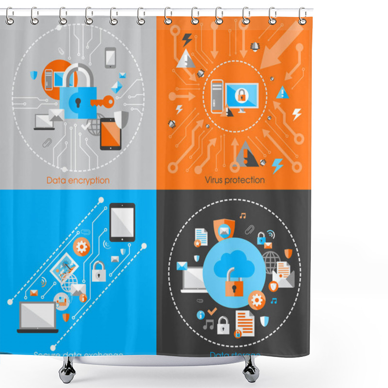 Personality  Data Protection Security Concept Shower Curtains