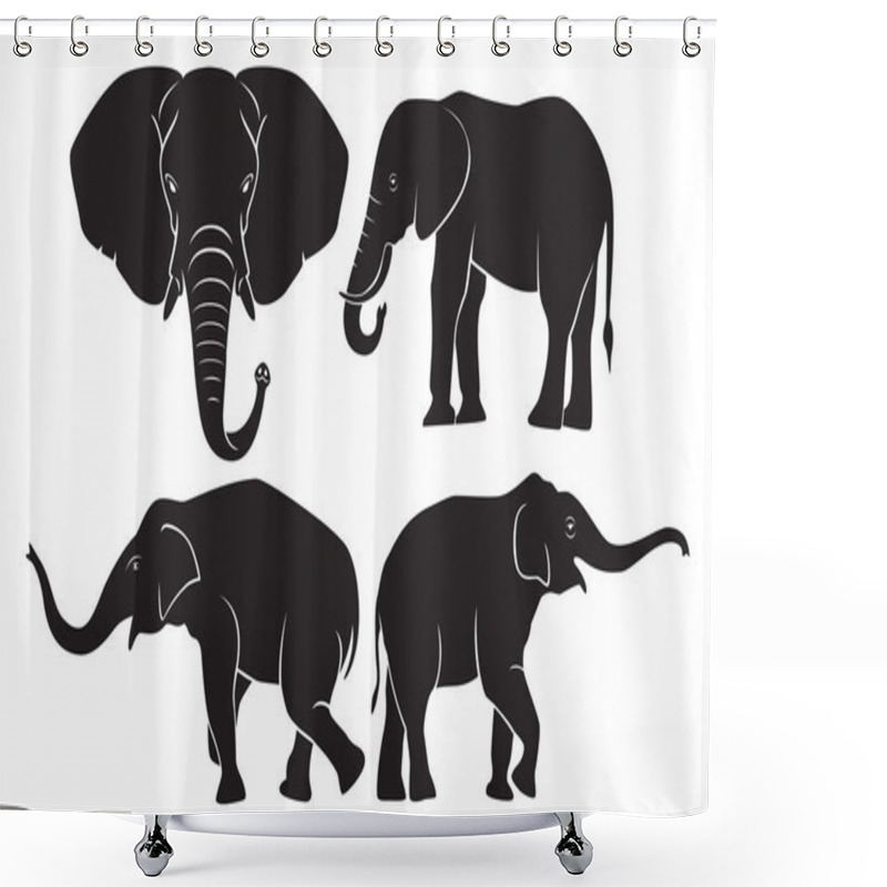 Personality  The Figure Shows The Animal Elephant Shower Curtains