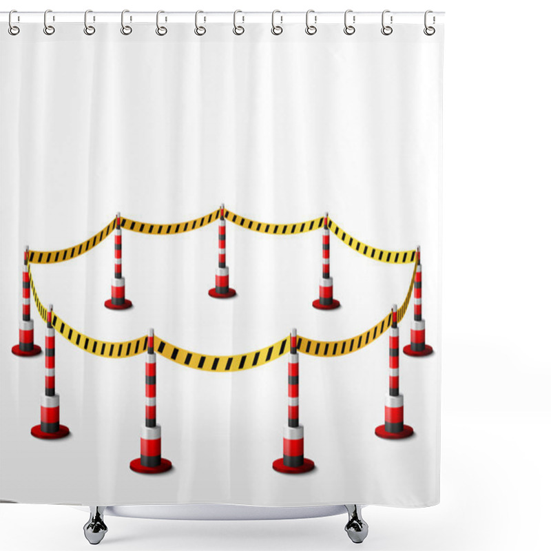 Personality  Empty Fenced Restricted Area Shower Curtains