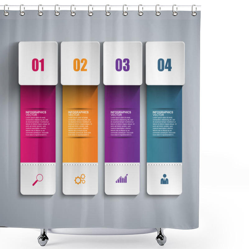 Personality  Abstract 3D Paper Infographic Shower Curtains