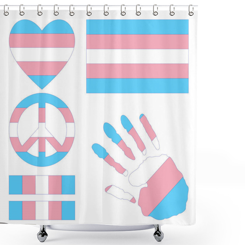 Personality  Transgender Pride Design Elements. Shower Curtains