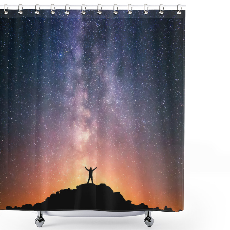 Personality  Man And The Universe Shower Curtains