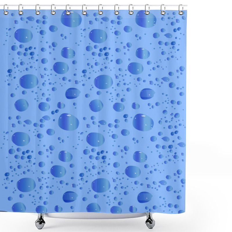 Personality  Blue Drops Background Illustration Shower Curtains