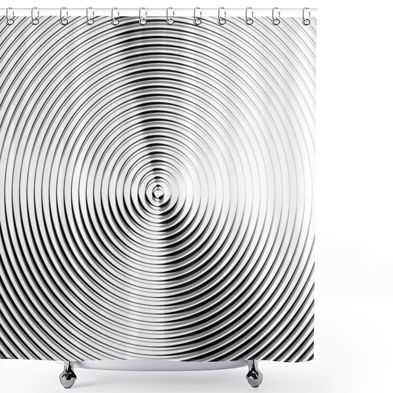 Personality  Circular Ripple Pattern, Concentric Circles  Shower Curtains