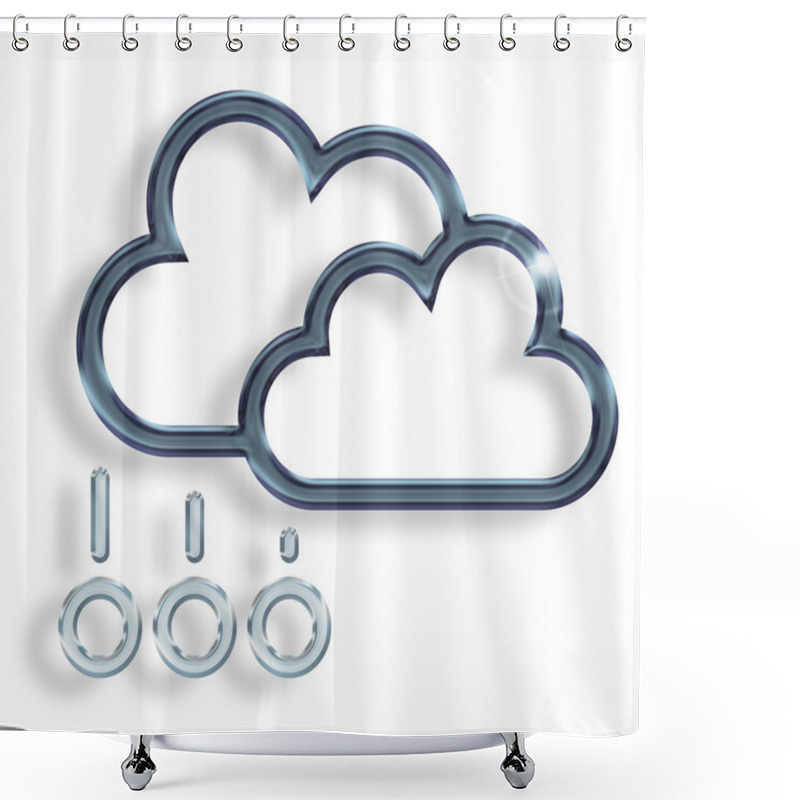 Personality  Two Dark Clouds With Hailstones On White Background Shower Curtains