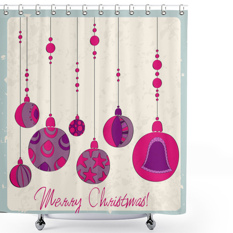 Personality  Cute Christmas Card Shower Curtains